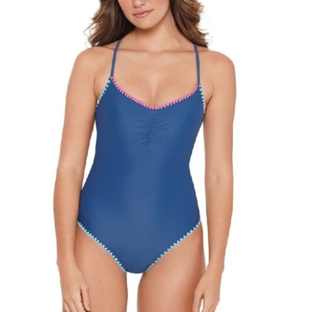 Salt+Cove Juniors' Shell-Stitch Cross-Back Swim
